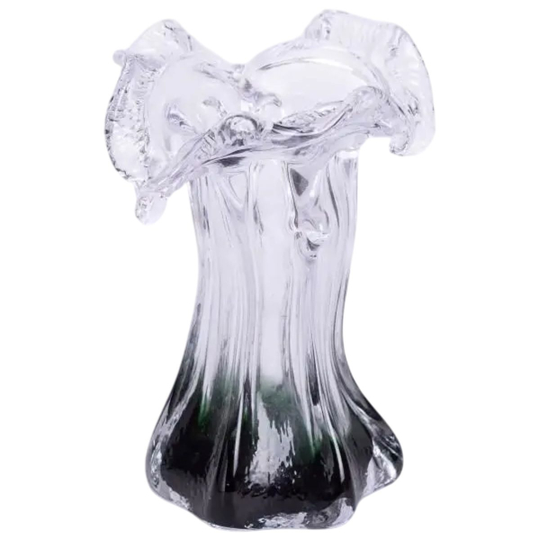 Декоративна скляна ваза для квітів 15.5 см фігурна ваза 100 мл Зелена HP-9-3 - фото №2