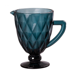 Глечик для напоїв із товстого скла 1 л гранований сірий HP038G