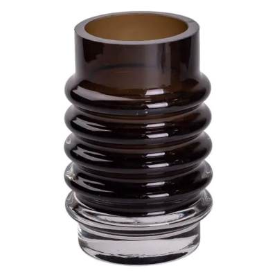 Ваза скляна декоративна 18 см у скандинавському стилі для квітів та інтер'єру 900 мл Чорна HP-10-22 - фото