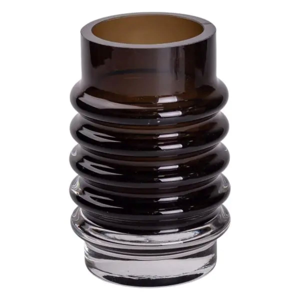 Ваза скляна декоративна 18 см у скандинавському стилі для квітів та інтер'єру 900 мл Чорна HP-10-22 - фото