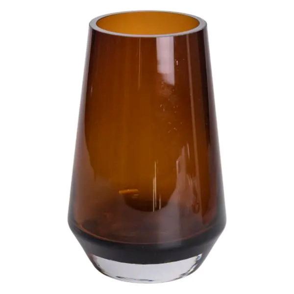 Ваза для квітів скляна 22 см скляна з кольорового скла 1.7 л Коричнева HP-10-26 - фото