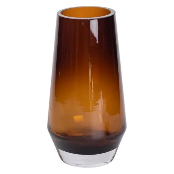 Ваза для квітів скляна 26 см скляна з кольорового скла 2.2 л Коричнева HP-10-27 - фото