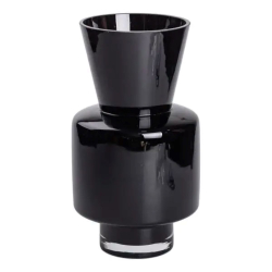 Ваза з кольорового скла для квітів 31 см декоративна ваза для декору та інтер'єру 4 л Чорна HP-10-33