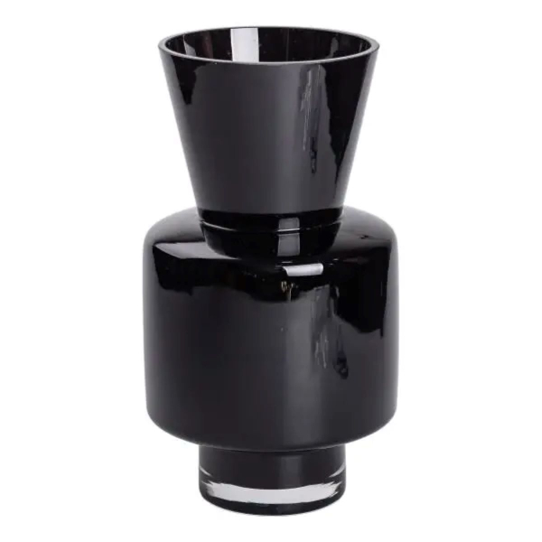 Ваза з кольорового скла для квітів 31 см декоративна ваза для декору та інтер'єру 4 л Чорна HP-10-33 - фото