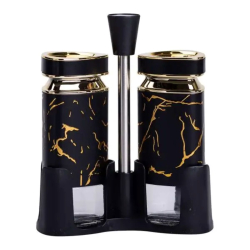 Набір для спецій на підставці солонка і перечниця по 120 мл Чорний HP-1353