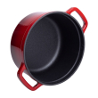 Каструля чавунна емальована 2 л з кришкою Ø20 см Червона HP-1-2R - фото №5