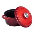 Каструля чавунна емальована 2 л з кришкою Ø20 см Червона HP-1-2R - фото №3