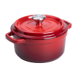 Каструля чавунна емальована 2 л з кришкою Ø20 см Червона HP-1-2R - фото №2