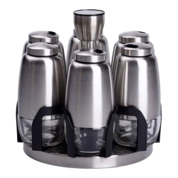 Набір баночок для спецій 6 шт 15х15х16 см карусель для зберігання спецій HP-1300