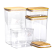 Банки для сипучих продуктів набір із 4 шт пластикові з бамбуковими кришками HP-1302 - фото №4