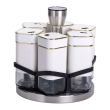 Набір для спецій 6 ємностей карусель для приправ на підставці Білий HP-1314 - фото №1