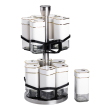 Набір для спецій на підставці 12 шт. 120 мл карусель для спецій Білий HP-1315 - фото №5