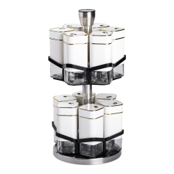 Набір для спецій на підставці 12 шт. 120 мл карусель для спецій Білий HP-1315