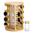Набір для спецій на дерев'яній підставці 16 скляних ємностей для приправ HP-1367 - фото №5