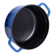 Каструля чавунна емальована 3 л з кришкою Ø24 см Синя HP-1-3BL - фото №4