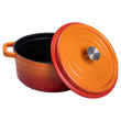 Каструля чавунна емальована 3 л з кришкою Ø24 см Помаранчева HP-1-3O - фото №3