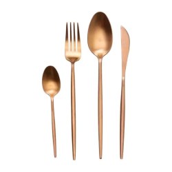 Набір столових приборів 24 предмети столовий набір на 6 персон Золотистий HP-20-17
