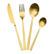 Набір столових приборів на 6 персон 24 предмети столовий набір приборів Золотистий HP-20-25 - фото №1