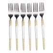 Набір десертних виделок 6 штук виделки десертні з нержавіючої сталі 15.5 см Срібло з золотом HP-20-40 - фото №1