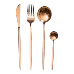 Набір столових приборів 24 предмети набір ложок виделок і ножів на 6 персон Бронзовий HP-20-44