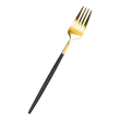 Набір столових виделок 6 штук виделка столова з нержавіючої сталі 21.5 см Чорний із золотом HP-20-4 - фото №2