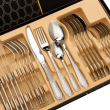 Набір столових приборів золото на 6 персон комплект столових приборів 24 предмети Срібло HP-20-63 - фото №3