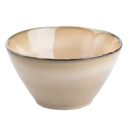 Тарілка глибока 500 мл кругла порцелянова бежева HP23382