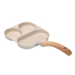 Сковорода квадратна порційна на 3 секції з антипригарним покриттям бежева HP39571W - фото №2