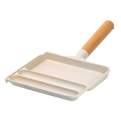 Сковорода прямокутна на 3 секції з антипригарним покриттям бежева HP39572W