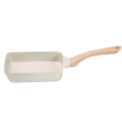 Сковорода прямокутна глибока 800 (мл) з антипригарним покриттям для всіх плит бежева HP39573W - фото №3