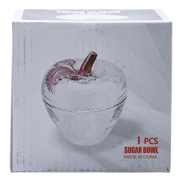 Цукерниця з кришкою Ø 9.5 см ваза цукерниця кругла скляна у формі яблука HP-4-101 - фото №5