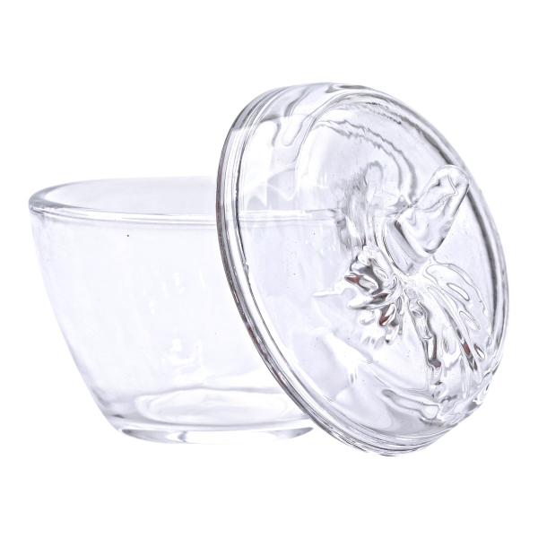 Цукерниця з кришкою Ø 9.5 см ваза цукерниця кругла скляна у формі яблука HP-4-101 - фото №3