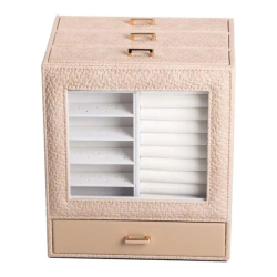 Скринька для прикрас з еко шкіри 3 яруси органайзер для ювелірних виробів HP-5-16CR