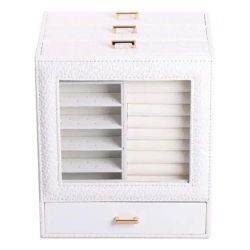 Скринька для прикрас з еко шкіри 3 яруси органайзер для ювелірних виробів HP-5-16W