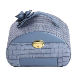 Скринька для прикрас з еко шкіри 3 яруси із замком органайзер для ювелірних виробів HP-5-21BL