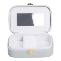 Скринька для прикрас з еко шкіри 15×10×5 см із дзеркалом органайзер для ювелірних виробів HP-5-33TU
