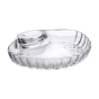Блюдо сервірувальне для закусок із соусником 21х19х3 см скляне HP-YH-58 - фото №2