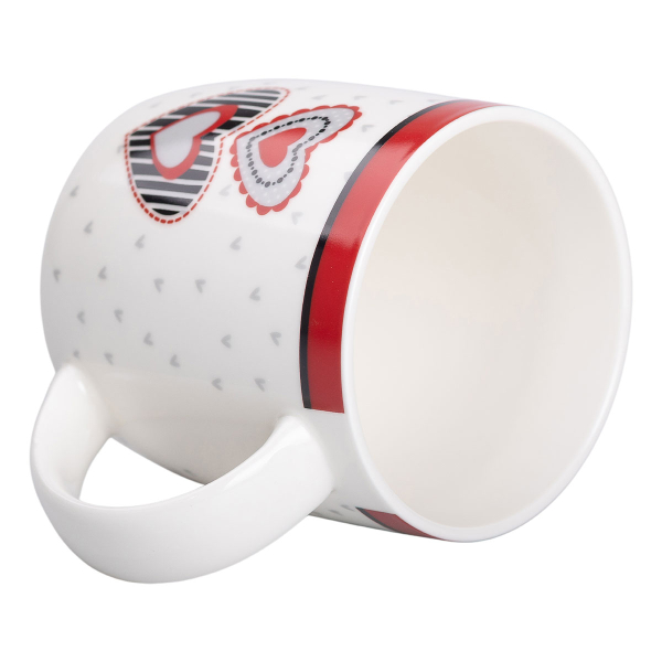 Чашка керамічна 400 (мл) із сердечками для чаю та кави Lugi RX-N240147W - фото №3