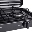 Настільна газова плита на 2 конфорки 4.4 кВт міні газова плита для балонного газу Чорна Sokany SK-6002 - фото №5