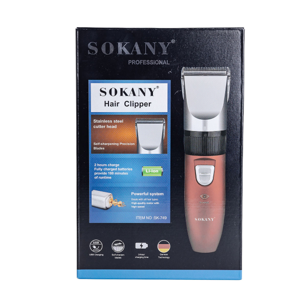 Машинка для стрижки волосся Sokany 4 насадки на акумуляторі SK-749 - фото №8