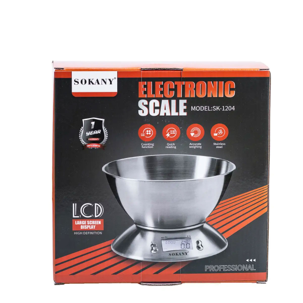 Ваги кухонні Sokany SK1204 електронні 5 кг з чашею SK1204 - фото №5