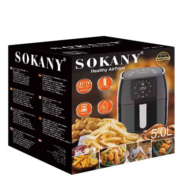 Аерогриль-фритюрниця Sokany SK-8018 електрична на 5л 1400 Вт чорна - фото №8