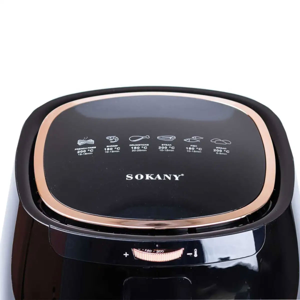 Аерогриль-фрітюрниця Sokany SK-8027 на 6.5 літрів 1300 Вт чорна - фото №4