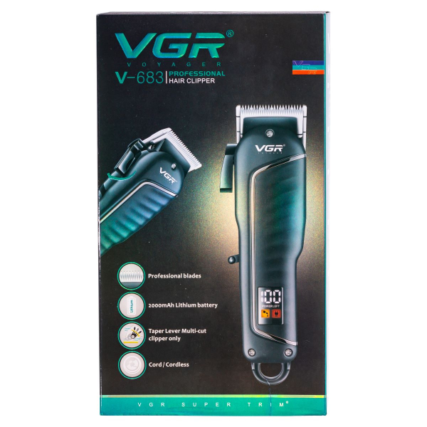 Машинка для стрижки LED професійна з насадками VGR V-683 - фото №8