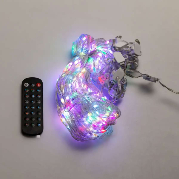 Розумна гірлянда Smart штора 400 LED 3*3 м з керуванням зі смартфона, мультиколор W006SH - фото №7