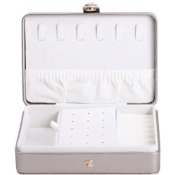 Скринька для прикрас з еко шкіри 16×11×4.7 см органайзер для ювелірних виробів HP-5-30GOLD