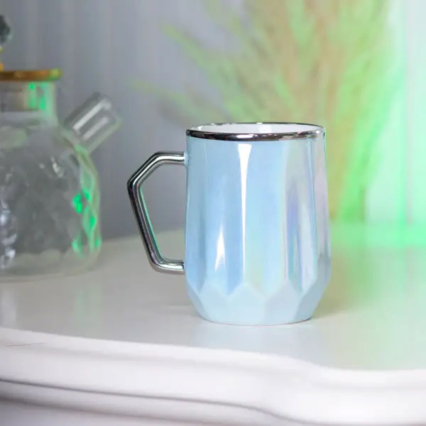 Чашка керамічна Glaze 450мл у дзеркальній глазурі чашки для кави Блакитний HPCYM0885BL - фото №2