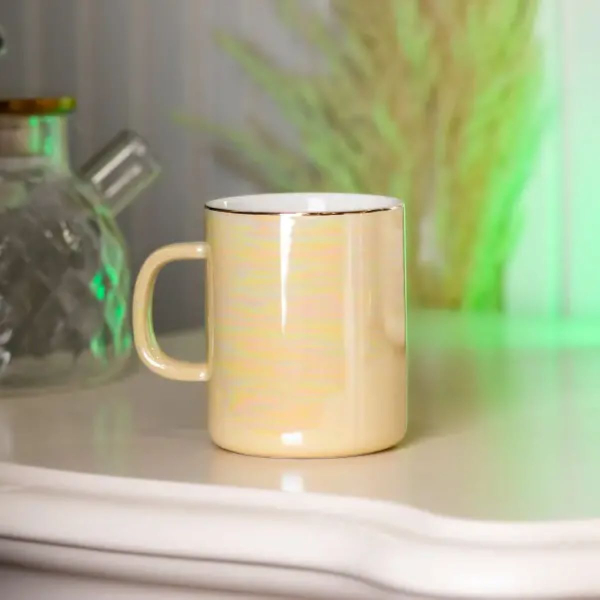 Чашка керамічна Glaze 420мл у дзеркальній глазурі Жовтий HPCYM0763Y - фото №2