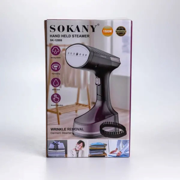 Ручний відпарювач для одягу вертикальний Sokany 1500 Вт паровий парогенератор SK-12008 - фото №7
