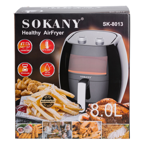 Аерофритюрниця Sokany SK-8013 на 8 літрів 1800 Вт чорна - фото №6